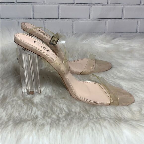 Simmi London Anastasia Nude Perspex Heels Sz 9 - Picture 5 of 7